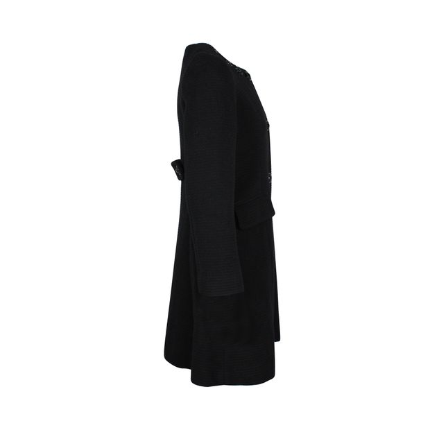 Anna Sui Long Coat in Black Wool