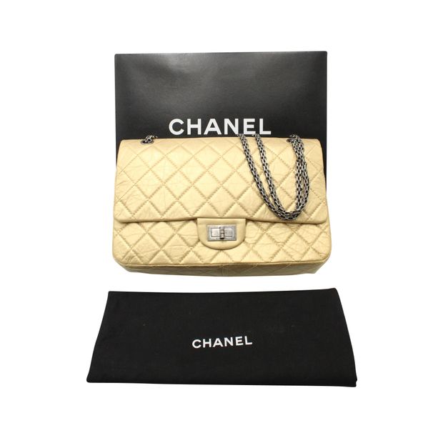 Chanel Light Gold Reissue 2.55 Classic Maxi 227 Double Flap Bag