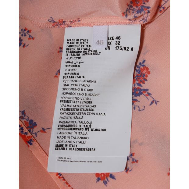 Miu Miu Floral-Print Button-Up Shirt in Pink Silk