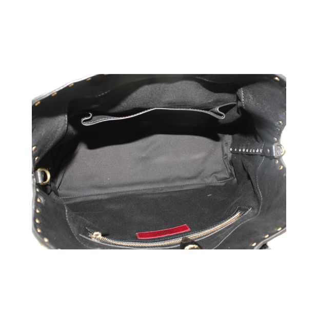 Valentino Black Rockstud Dome Double Handle Bag