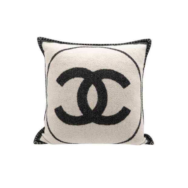 Chanel Cc Wool Throw Pillow