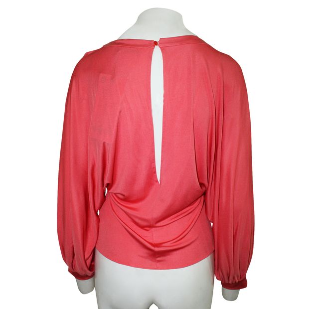 Emilio Pucci Coral Silk Blouse With Opening At The Back