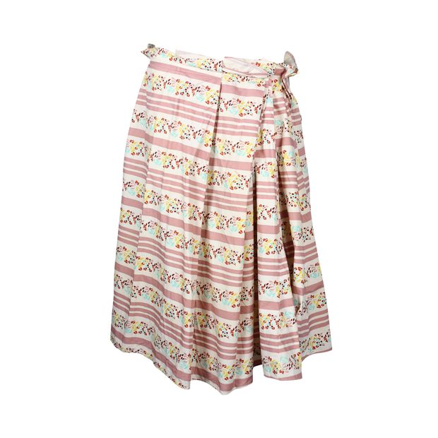 MARNI Floral & Striped Multicolour Midi Skirt