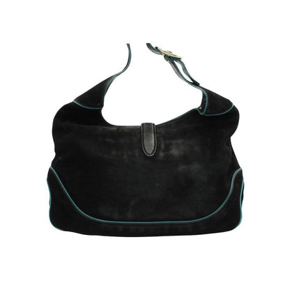Gucci Black/ Sea Blue Suede Shoulder Bag