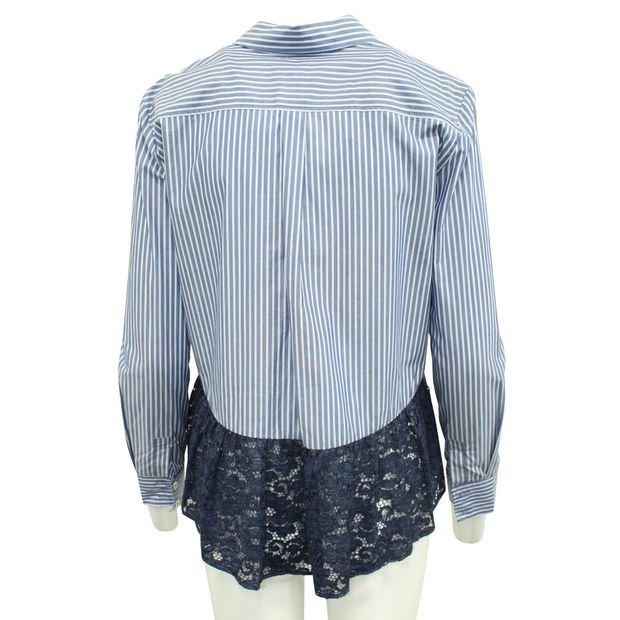 CONTEMPORARY DESIGNER Striped Shirt With Lace Trims