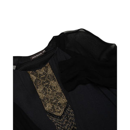 Contemporary Designer Sheer Sleeves With Gold Embellishments