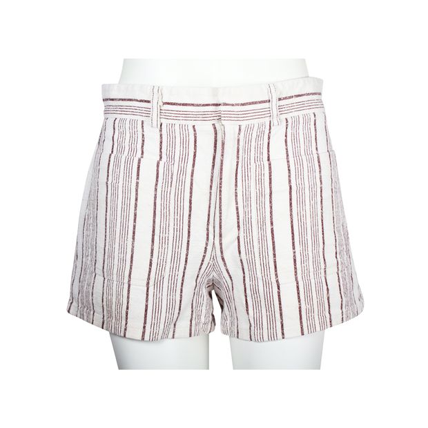 Dior Cream & Brown Striped Cotton & Silk Shorts