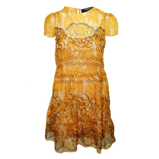 PAULE KA Yellow/Orange Printed Dress Fall 2016