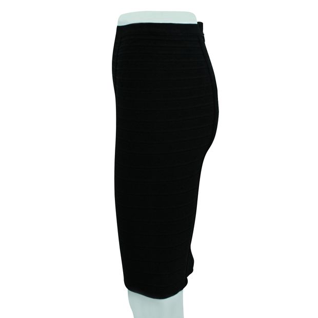 Herve Leger Black Bandage Slim Fit Skirt