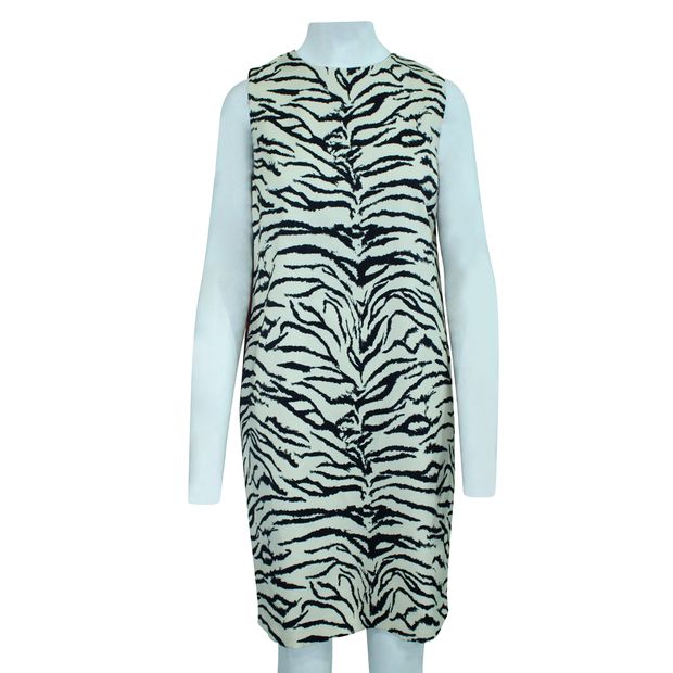 Contemporary Designer Zebra Print Sleeveless Dress