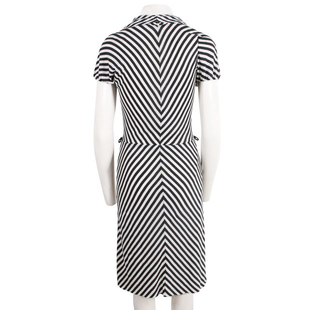 CONTEMPORARY DESIGNER Striped V-neck Jersey Dress