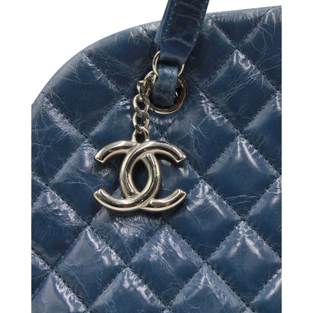 Chanel Dark Blue Quilted Mademoiselle Leather Bag 2011
