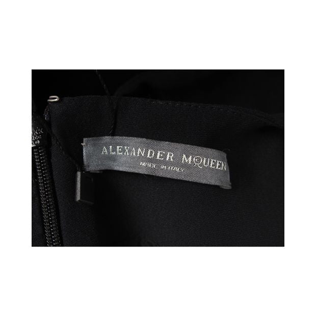 ALEXANDER MCQUEEN Black Dress With Horizontal Silver Zipper