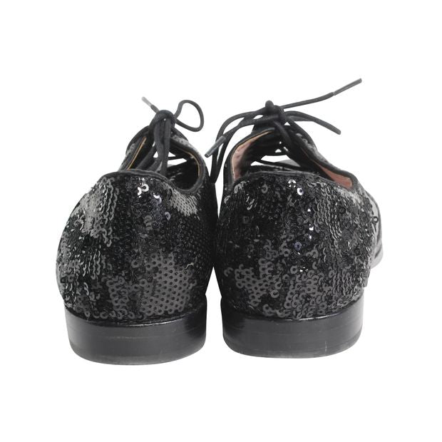 CONTEMPORARY DESIGNER Black Messy Sequins Loafer