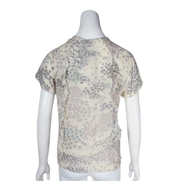 RED VALENTINO Beige Silk Top with Stars Print