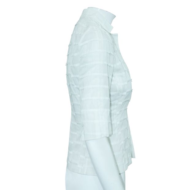 Akris White Textured Cotton Jacket