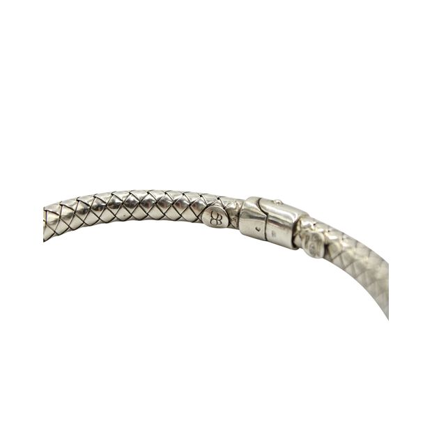 Bottega Veneta Intrecciato Bracelet in Silver Metal