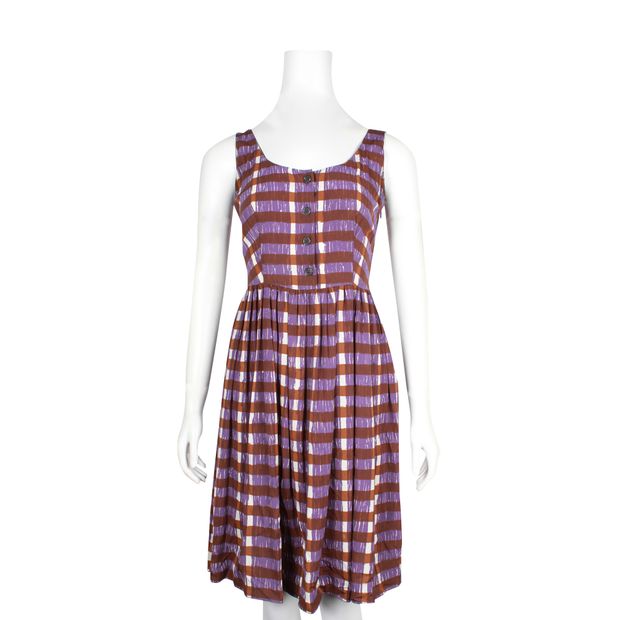 Prada Purple, Brown & Beige Sleevless Dress