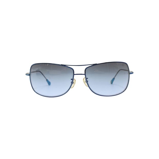 Shanghai Tang Blue Metallic Sunglasses