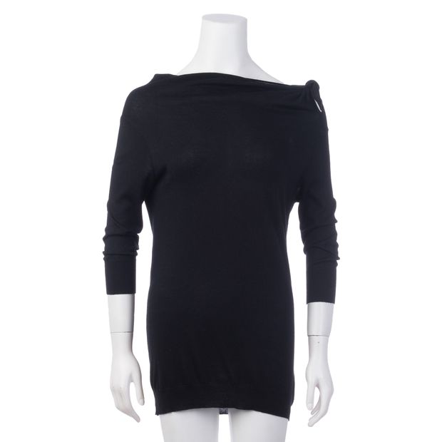 CONTEMPORARY DESIGNER Cashmere Long Sleeve Bow Front Top