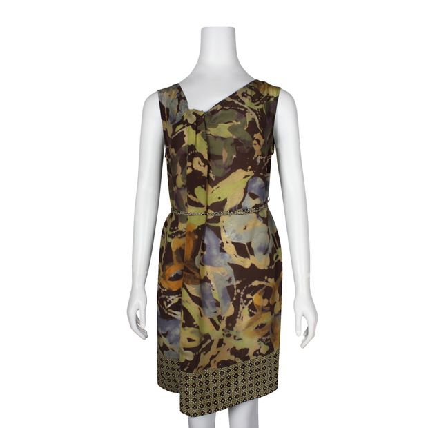 Contemporary Designer Multicoloured Silk Midi Dress