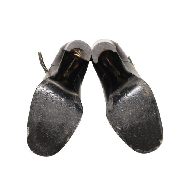 SALVATORE FERRAGAMO Rock Black Boots With Gold Heels