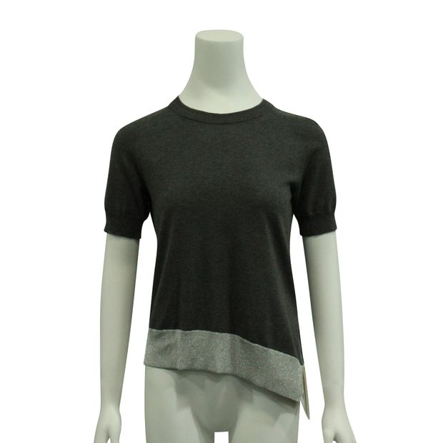 CONTEMPORARY DESIGNER Grey Knit T-Shirt