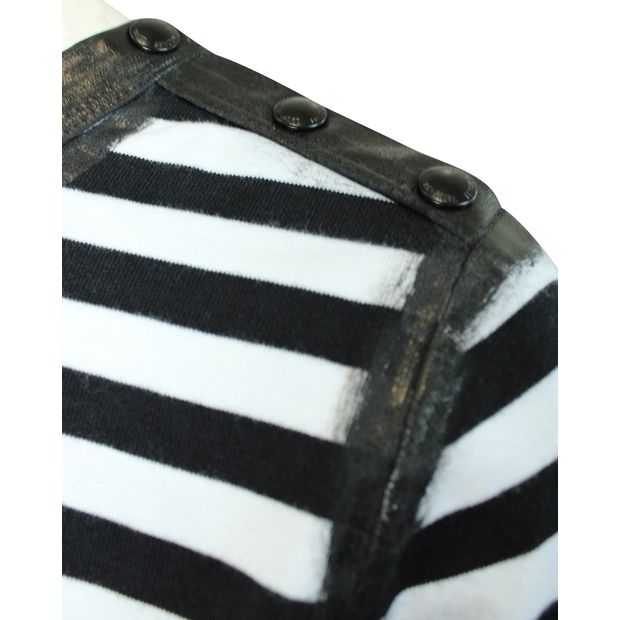 ZADIG & VOLTAIRE Striped Blouse with Painted Edges