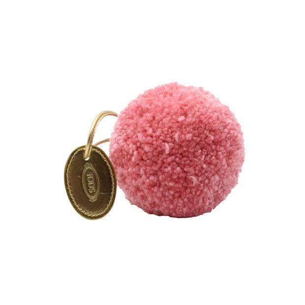 Tod'S Pink Pom Pom & Leather Bag Charm