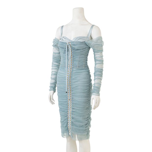 Dolce & Gabbana Ruched Off Shoulder Dress