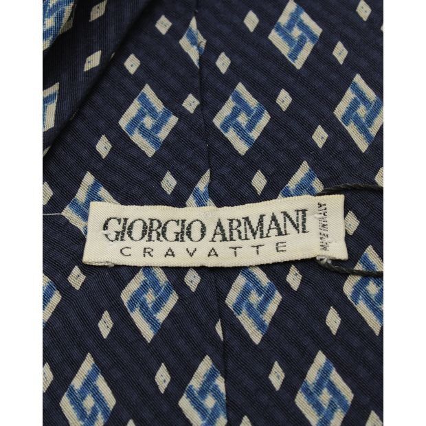 GIORGIO ARMANI Dark Blue Print Tie