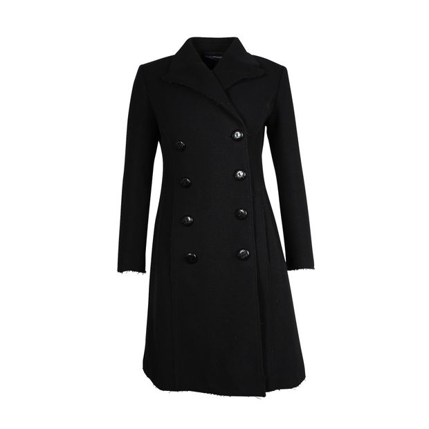 Contemporary Designer Black Wool Winter Coat