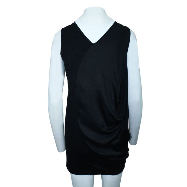 Contemporary Designer Black Draped Mini Dress