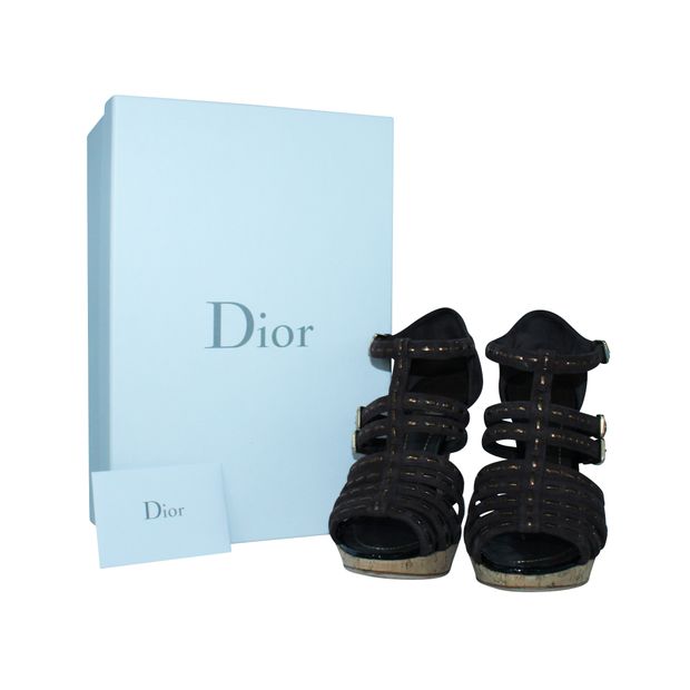 Dior Brown Suede Strappy Sandals