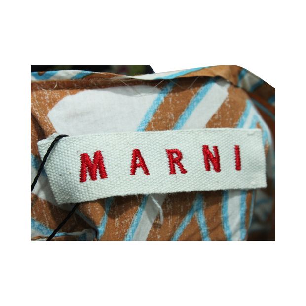 Marni Orange Print Short Sleeve Top