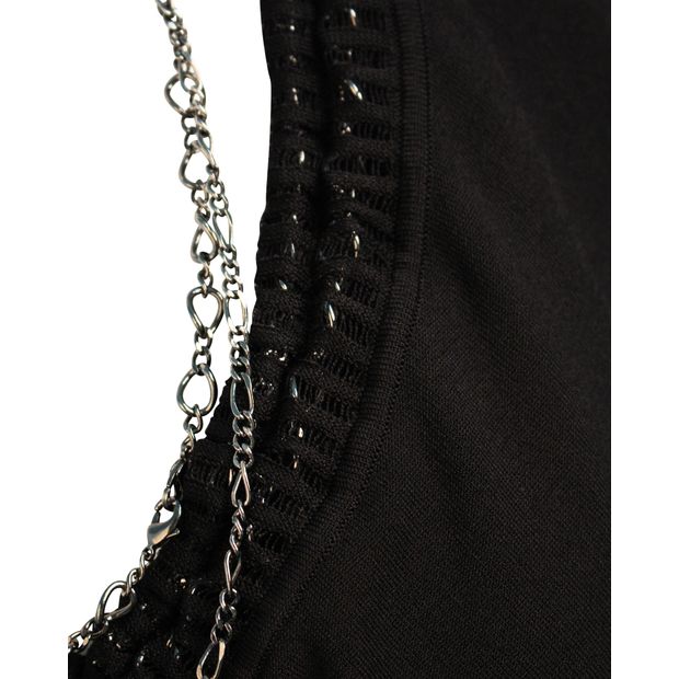 ANTEPRIMA Black Loose Top with Metal Chain