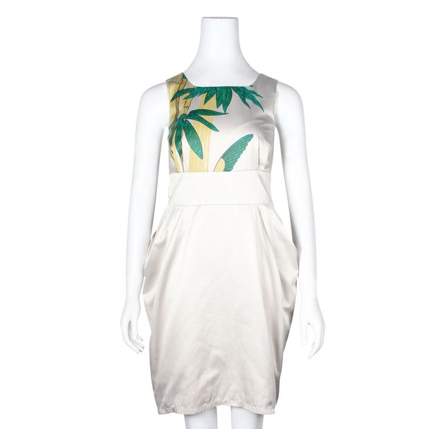 Contemporary Designer Bamboo Print Dress