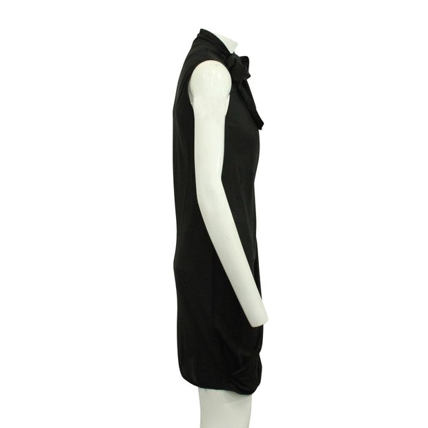 Balenciaga Black Silk Dress With Ties