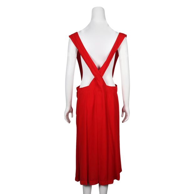 Comme Des Garcons Red Pinafore Dress