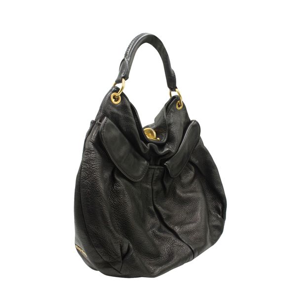 Black Calfskin Shoulder Bag