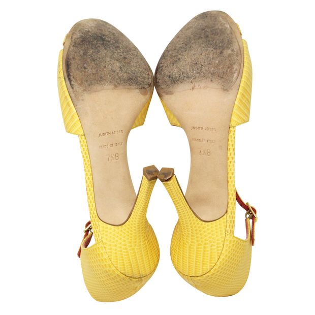 CONTEMPORARY DESIGNER Yellow Snake Skin Printed Sandals