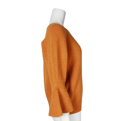Michael Michael Kors Mustard Woolen Sweater With Flare Sleeves