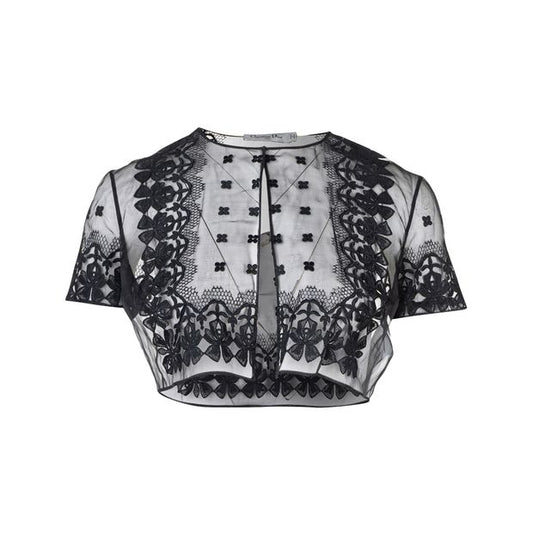 Dior Embroidered Cropped Sheer Jacket