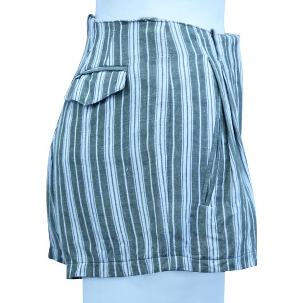 REFORMATION Striped Linen Shorts