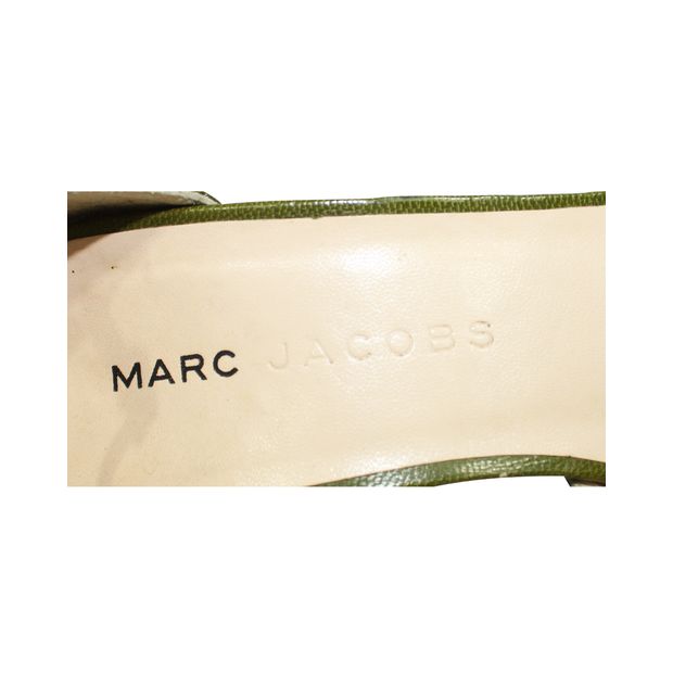 MARC JACOBS Green T Strap Sandals