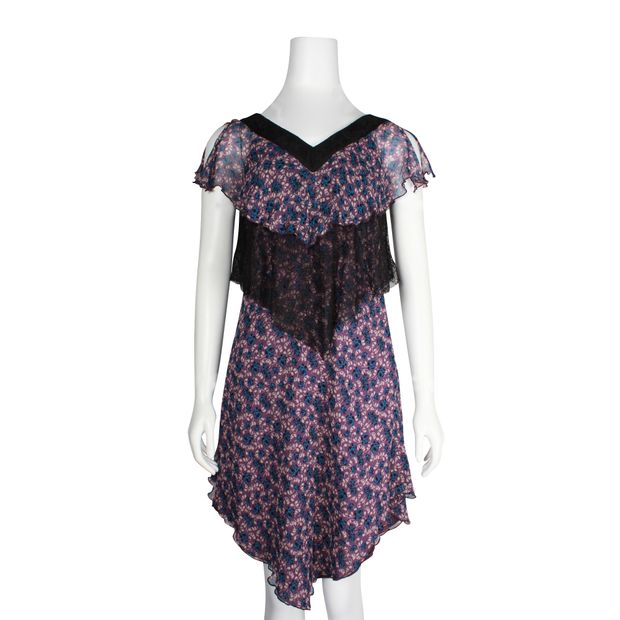 ANNA SUI Multicoloured Lace Trim Dress