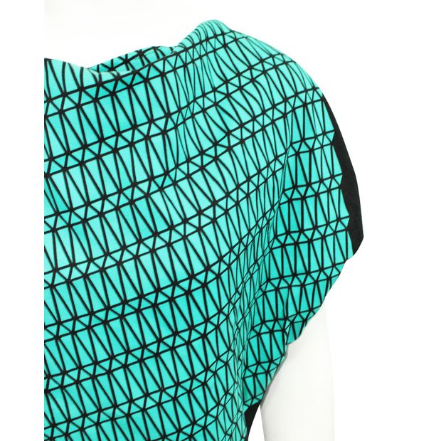 ISSEY MIYAKE Black Top with Light Green Triangles
