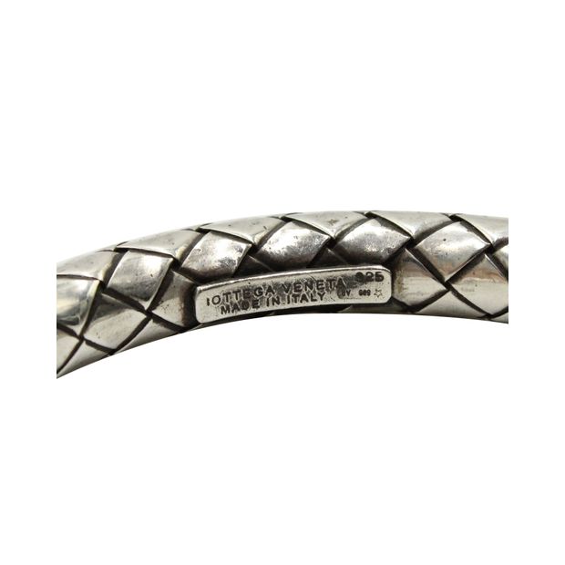 Bottega Veneta Intrecciato Bracelet in Silver Metal