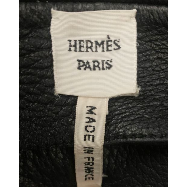 HERMÈS Black Deerskin Leather Waistcoat