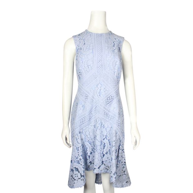 Contemporary Designer Cornflower Blue Melody Lace Flare Dress